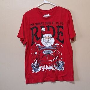 Christmas Santa Snowmobile Tshirt